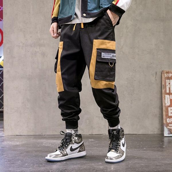 men's pants autumn clothing cargo big pocket color matching sports casual multi-pocket military japanese style trousers, Black
men's pants autumn clothing cargo big pocket color matching sports casual multi-pocket military japanese style trousers, Black