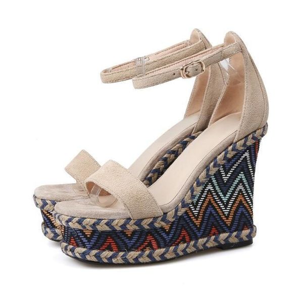 fashion black beige suede wedge sandals peep toe ankle strap braided weave ladies shoes and real po
fashion black beige suede wedge sandals peep toe ankle strap braided weave ladies shoes and real po
