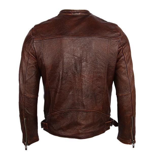 men's leather & faux vintage distressed jacket men soft100% natual calfskin genuine winter coat male clothing autumn m182, Black
men's leather & faux vintage distressed jacket men soft100% natual calfskin genuine winter coat male clothing autumn m182, Black