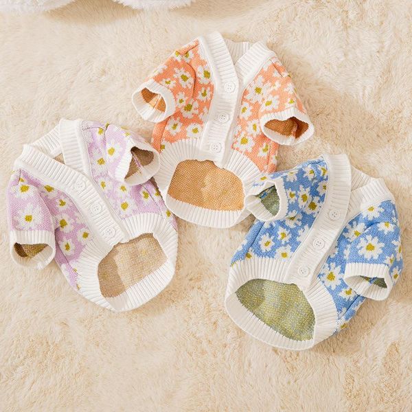 dog apparel fashion soft clothes small daisy knitted cardigan bipod sweater for and medium-sized pet dog/cat accessories
dog apparel fashion soft clothes small daisy knitted cardigan bipod sweater for and medium-sized pet dog/cat accessories
