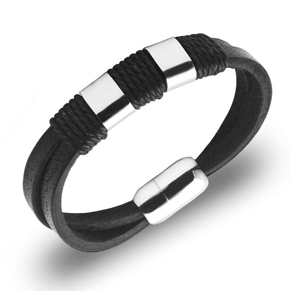 bangles bracelets distribution market goods titanium steel smooth leather bracelet inverted magnetic clasp scy939, Black
bangles bracelets distribution market goods titanium steel smooth leather bracelet inverted magnetic clasp scy939, Black