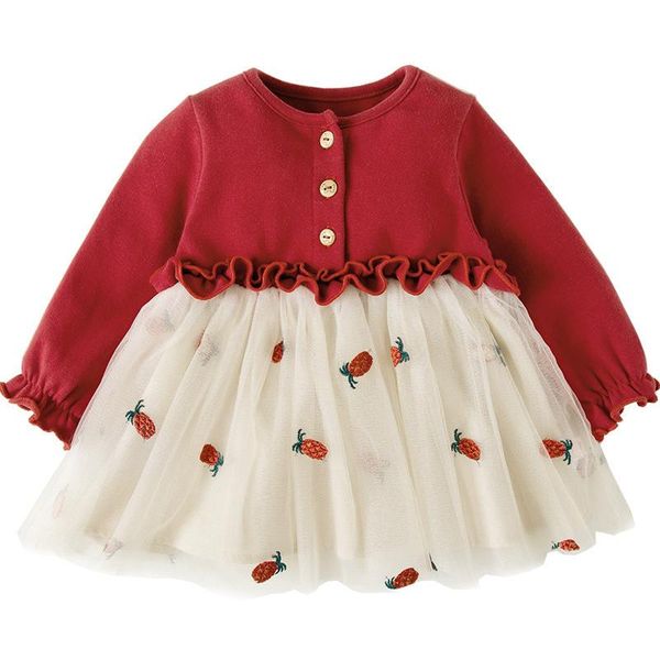 girl's dresses fashion lace patchwork ruffles party dress born baptism for girls autumn winter kids 0-3y sweet tutu, Red;yellow
girl's dresses fashion lace patchwork ruffles party dress born baptism for girls autumn winter kids 0-3y sweet tutu, Red;yellow