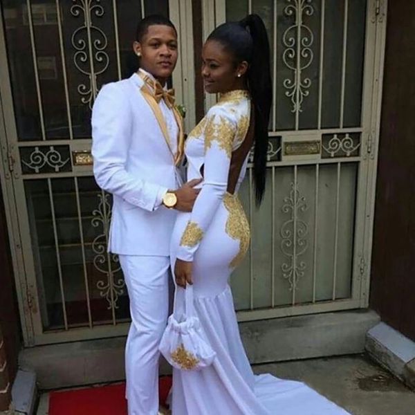 white wedding men suits gold lapel tuxedo groom wear costume homme 2pcs slim fit terno masculino prom party blaz, Black
white wedding men suits gold lapel tuxedo groom wear costume homme 2pcs slim fit terno masculino prom party blaz, Black