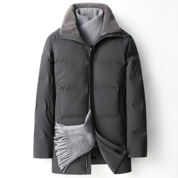 winter wool lapel men's thick medium length down jacket warm downs coat for youth large size burgundy, Black
winter wool lapel men's thick medium length down jacket warm downs coat for youth large size burgundy, Black