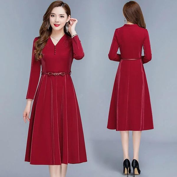 casual dresses high-quality dress women 2021 autumn cover belly is thin temperament pure color lace-up wine red, Black;gray
casual dresses high-quality dress women 2021 autumn cover belly is thin temperament pure color lace-up wine red, Black;gray
