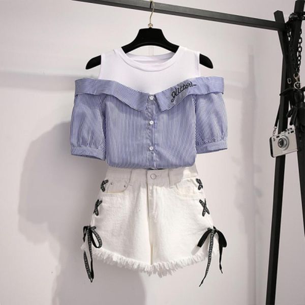 two piece dress fashion stripes two-piece joint vest shirt+wide leg side cross tie up tassel shorts sets women lettered embroidered set, White
two piece dress fashion stripes two-piece joint vest shirt+wide leg side cross tie up tassel shorts sets women lettered embroidered set, White