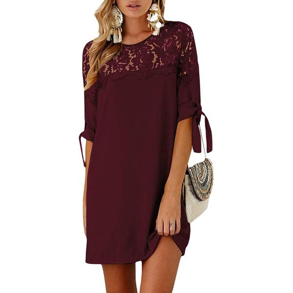 women's swimwear casual solid short sleeve elegant dress o-neck lace mini women summer beach dresses and tunics vestidos mujer verano 2, White;black
women's swimwear casual solid short sleeve elegant dress o-neck lace mini women summer beach dresses and tunics vestidos mujer verano 2, White;black