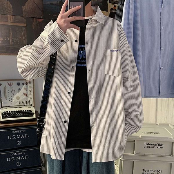 men's casual shirts shirtstriped long sleeve shirt korean spring youth casual fashion brand jacket ruffian handsome wz9e, White;black
men's casual shirts shirtstriped long sleeve shirt korean spring youth casual fashion brand jacket ruffian handsome wz9e, White;black