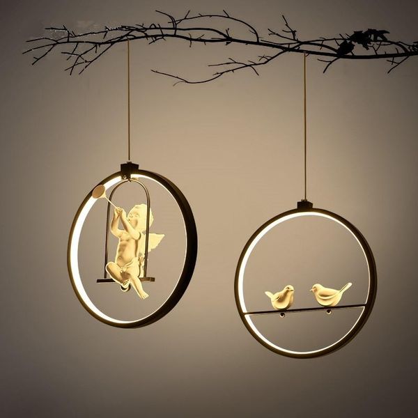 pendant lamps nordic creative simple kitchen lights hanging led circular bird light modern restaurant dining room lamp
pendant lamps nordic creative simple kitchen lights hanging led circular bird light modern restaurant dining room lamp