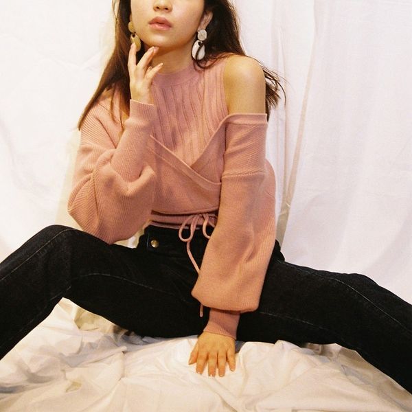 shoulder strapless knit sweater women pullover long sleeve solid pull femme spring slim fit sueter mujer 210514, White;black
shoulder strapless knit sweater women pullover long sleeve solid pull femme spring slim fit sueter mujer 210514, White;black