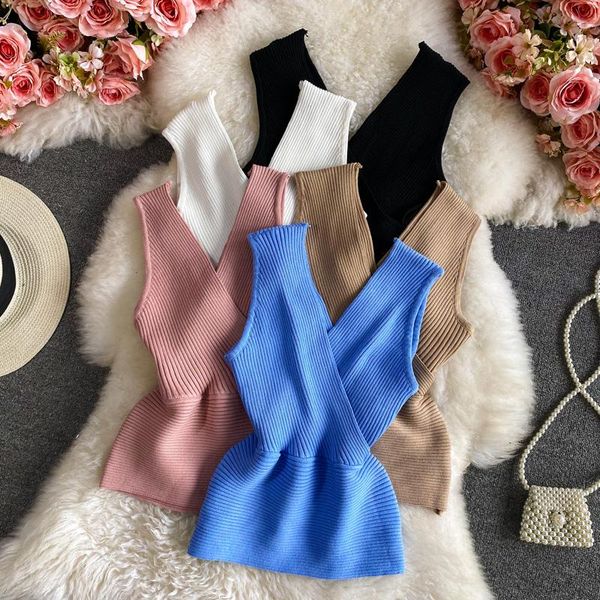 camisoles & tanks 2021 summer women's crossed deep v-neck tank female knitted sleeve solid color fashion camisole 9colors, Black;white
camisoles & tanks 2021 summer women's crossed deep v-neck tank female knitted sleeve solid color fashion camisole 9colors, Black;white