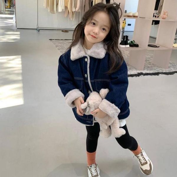 jackets girls kids coat jacket overcoat 2021 jean warm plus thicken velvet winter lambswool school cardigan children's clothing, Blue;gray
jackets girls kids coat jacket overcoat 2021 jean warm plus thicken velvet winter lambswool school cardigan children's clothing, Blue;gray