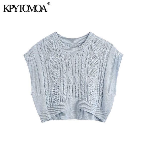 women fashion with cable-knit cropped knit vest sweater vintage o neck sleeveless female waistcoat chic 210421, Black;white
women fashion with cable-knit cropped knit vest sweater vintage o neck sleeveless female waistcoat chic 210421, Black;white