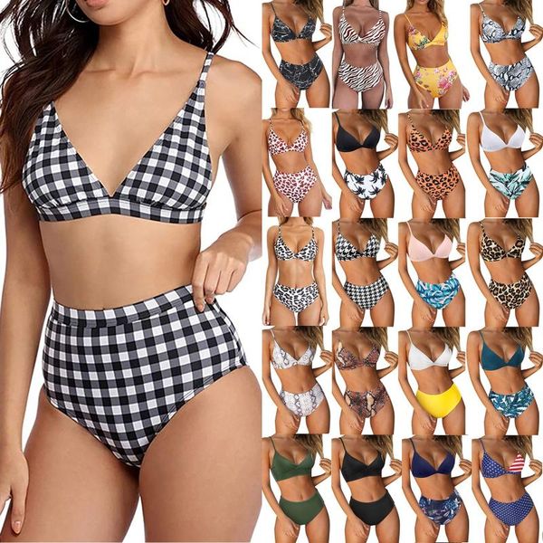 women's swimwear print plus size two piece high waist swimsuit for women brazilian bikinis 2021 push up maillot de bain, White;black
women's swimwear print plus size two piece high waist swimsuit for women brazilian bikinis 2021 push up maillot de bain, White;black