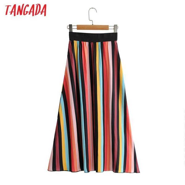tangada women colorful stiriped print midi skirt vintage strethy waist office ladies elegant chic mid calf skirts 1f47 210609, Black
tangada women colorful stiriped print midi skirt vintage strethy waist office ladies elegant chic mid calf skirts 1f47 210609, Black
