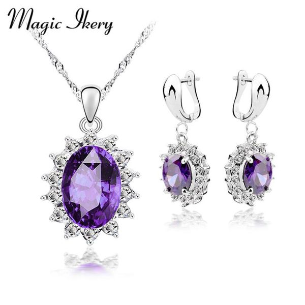earrings & necklace magic ikery luxury silver color jewelry sets purple cubic zirconia pendant for women
earrings & necklace magic ikery luxury silver color jewelry sets purple cubic zirconia pendant for women
