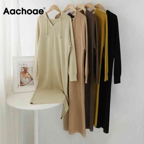 aachoae casual long hooded dress women solid long sleeve elegant dresses autumn loose knitted sweater dress robe femme 210413, Black;gray
aachoae casual long hooded dress women solid long sleeve elegant dresses autumn loose knitted sweater dress robe femme 210413, Black;gray