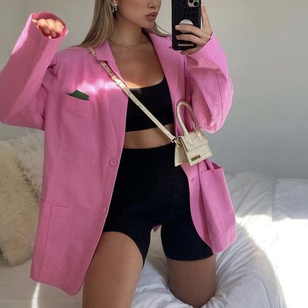 women cool pink blazer 2021 summer fashion ladies thin cotton jackets elegant female chic suits casual girls cute women's & blazers, White;black
women cool pink blazer 2021 summer fashion ladies thin cotton jackets elegant female chic suits casual girls cute women's & blazers, White;black