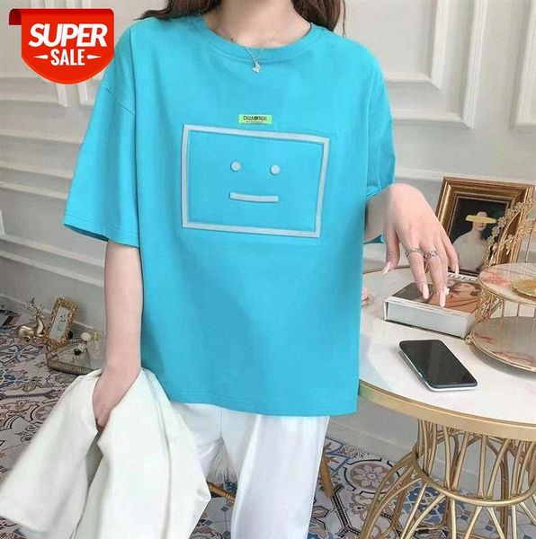 li zhiqi round neck square luminous smiley short-sleeved women's loose and simple bottoming casual t-shirt 110550 #oh92, Black;gray
li zhiqi round neck square luminous smiley short-sleeved women's loose and simple bottoming casual t-shirt 110550 #oh92, Black;gray