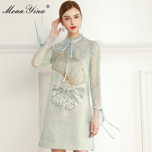 fashion designer dress summer women's dress ruffles lace long sleeve beaded dresses 210524, Black;gray
fashion designer dress summer women's dress ruffles lace long sleeve beaded dresses 210524, Black;gray