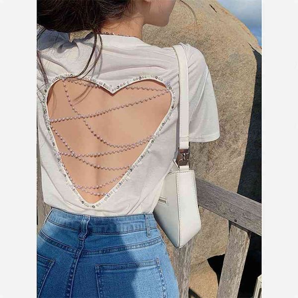 korobov korean summer hollow out women t shirts pearls backless o neck short sleeve tee vintage streetwear t shirt 210430, White
korobov korean summer hollow out women t shirts pearls backless o neck short sleeve tee vintage streetwear t shirt 210430, White