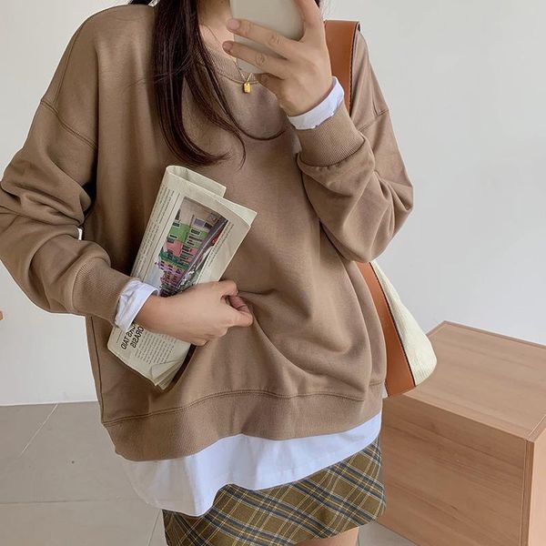 women's hoodies & sweatshirts 2021 women autumn oversized casual sweatshirt fake two piece khaki hoody hoodie full sleeve pullovers svi, Black
women's hoodies & sweatshirts 2021 women autumn oversized casual sweatshirt fake two piece khaki hoody hoodie full sleeve pullovers svi, Black