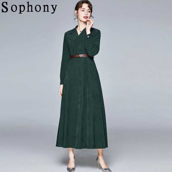 casual dresses runway fashion elegant maxi dress office lady notched long sleeve sashes a line with belt 2021 autumn winter robe s78645, Black;gray
casual dresses runway fashion elegant maxi dress office lady notched long sleeve sashes a line with belt 2021 autumn winter robe s78645, Black;gray
