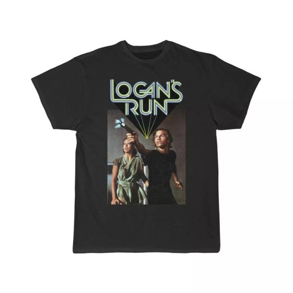 logan's run logan and jessica 6 men's short sleeve tee, White;black 
logan's run logan and jessica 6 men's short sleeve tee, White;black