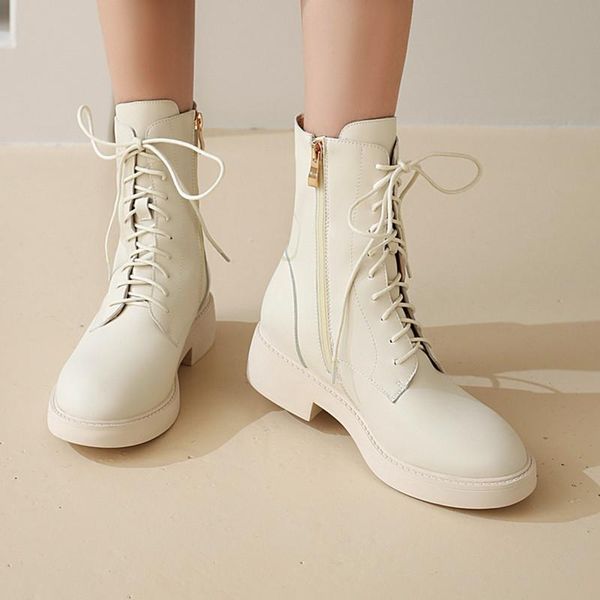 platform thick ankle boots lace up patent leather silver autumn winter motorcycle boot woman zip med heel shoes, Black
platform thick ankle boots lace up patent leather silver autumn winter motorcycle boot woman zip med heel shoes, Black