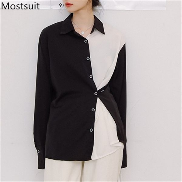 autumn color-blocked buttons women blouses shirts long sleeve turn-down collar stylish korean fashion workwear blusas 210513, White
autumn color-blocked buttons women blouses shirts long sleeve turn-down collar stylish korean fashion workwear blusas 210513, White