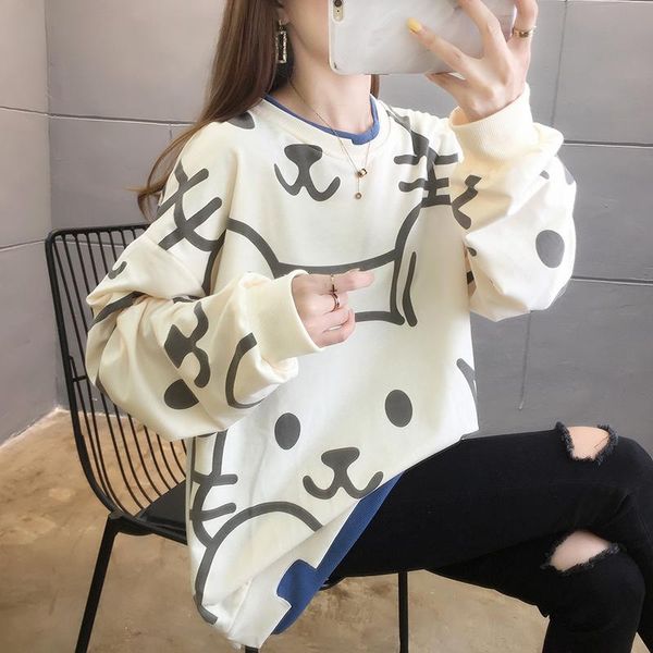 women's hoodies & sweatshirts kawaii sweatshirt women autumn japanese cute print loose pullover fashion long sleeve round neck hoodie, Black
women's hoodies & sweatshirts kawaii sweatshirt women autumn japanese cute print loose pullover fashion long sleeve round neck hoodie, Black