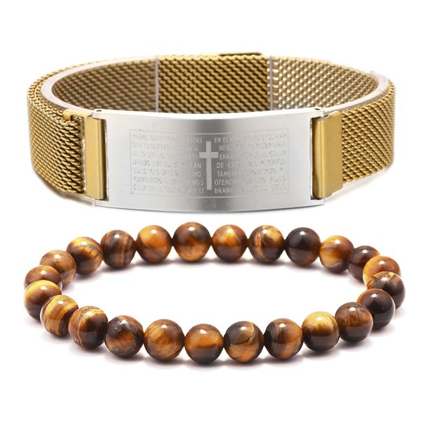 stainless steel jewelry scripture cross beaded set bracelet couple gift, Golden;silver
stainless steel jewelry scripture cross beaded set bracelet couple gift, Golden;silver