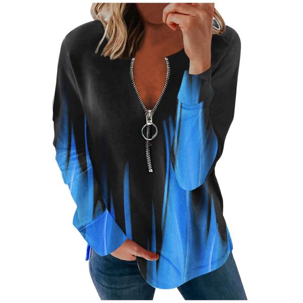 women's blouses & shirts women feather gradient print ladies 2021 autumn fashion blouse casual zipper long sleeve pullover female, White
women's blouses & shirts women feather gradient print ladies 2021 autumn fashion blouse casual zipper long sleeve pullover female, White