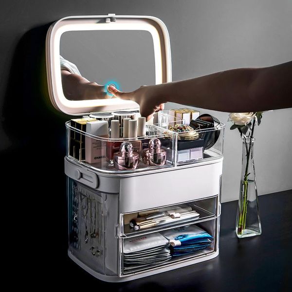 cosmetic bags & cases cosmetics storage box large capacity dresser table with mirror makeup case organizer waterproof make up
cosmetic bags & cases cosmetics storage box large capacity dresser table with mirror makeup case organizer waterproof make up