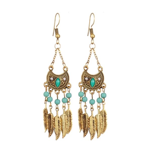 ethnic women's tassel dangle earrings long bohemia gold color leaf crescent shape jhumka earrings, Silver
ethnic women's tassel dangle earrings long bohemia gold color leaf crescent shape jhumka earrings, Silver