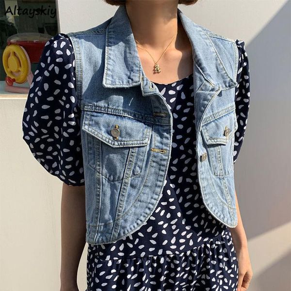 women's vests slim short style denim women vintage multi-pockets harajuku sleeveless spring bf retro waistcoats leisure ins, Black;white
women's vests slim short style denim women vintage multi-pockets harajuku sleeveless spring bf retro waistcoats leisure ins, Black;white