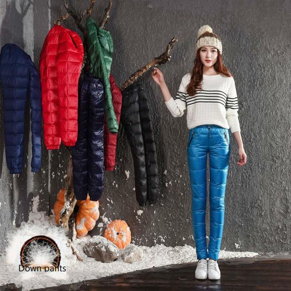 women's white duck down pants sports casual outwear elastic waist trousers female plus size warm thick skinny sweatpants women & capris, Black;white
women's white duck down pants sports casual outwear elastic waist trousers female plus size warm thick skinny sweatpants women & capris, Black;white