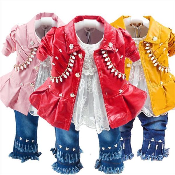 6m 3years spring autumn baby girls clothing set 3pcs long sleeve white cotton t shirt pu leather jacket coat and
6m 3years spring autumn baby girls clothing set 3pcs long sleeve white cotton t shirt pu leather jacket coat and