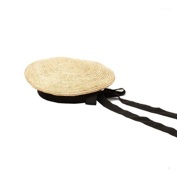 spring and summer hand-woven ribbon bow raffia beret fashion casual straw berets, Blue;gray
spring and summer hand-woven ribbon bow raffia beret fashion casual straw berets, Blue;gray