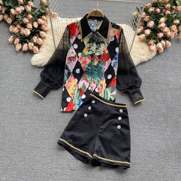 summer women two piece set flower print mesh lantern sleeve patchwork black weave shirts + button pocket shorts sets 210416, White
summer women two piece set flower print mesh lantern sleeve patchwork black weave shirts + button pocket shorts sets 210416, White