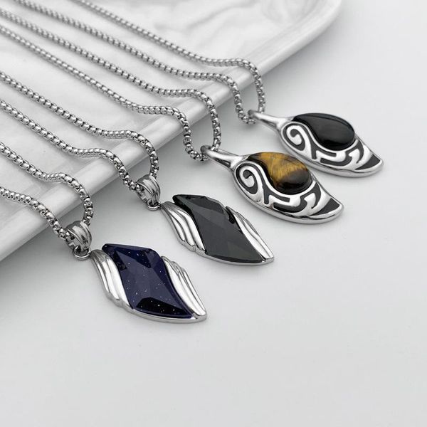 pendant necklaces fashion titanium steel men and women stainless clothing accessories, Silver
pendant necklaces fashion titanium steel men and women stainless clothing accessories, Silver