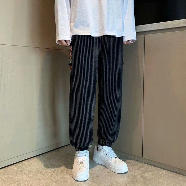 men's pants nice striped harem streetwear patchwork jogging men loose fashion sweatpants male trousers bottoms, Black
men's pants nice striped harem streetwear patchwork jogging men loose fashion sweatpants male trousers bottoms, Black
