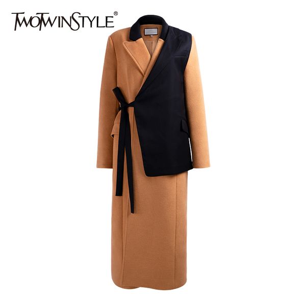 twotwinstyle tweed patchwork vest coat for women v neck long sleeve casual lace up bowknot female fashion clothing winter 210517, Black
twotwinstyle tweed patchwork vest coat for women v neck long sleeve casual lace up bowknot female fashion clothing winter 210517, Black