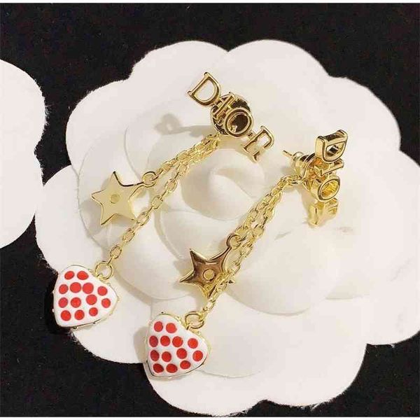 2021 new designer letter love five pointed star two wearing tassel earrings high version, Golden
2021 new designer letter love five pointed star two wearing tassel earrings high version, Golden