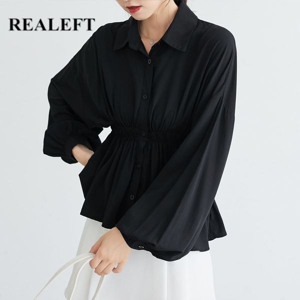 black vintage women's shirt blouse button lantern sleeve turn-down collar korean style loose blouses 210428, White
black vintage women's shirt blouse button lantern sleeve turn-down collar korean style loose blouses 210428, White