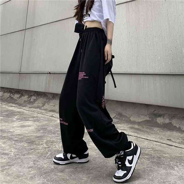 with belt wide leg baggy pants women high waist solid color womens joggers pants korean fashion trousers harajuku loose, Black;white
with belt wide leg baggy pants women high waist solid color womens joggers pants korean fashion trousers harajuku loose, Black;white