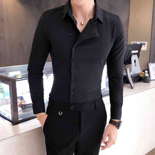 men's casual shirts s camisa masculina tuxedo clothes solid color dress brand slim fit long sleeve cbcd, White;black
men's casual shirts s camisa masculina tuxedo clothes solid color dress brand slim fit long sleeve cbcd, White;black