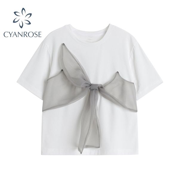 bows hollow out mesh patchwork women t shirts summer streetwear korean style casual basic o neck short sleeve lady 210515, White
bows hollow out mesh patchwork women t shirts summer streetwear korean style casual basic o neck short sleeve lady 210515, White