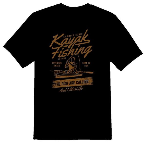 kayak fishing the fish are calling and i must go tee shirt black or white, White;black
kayak fishing the fish are calling and i must go tee shirt black or white, White;black