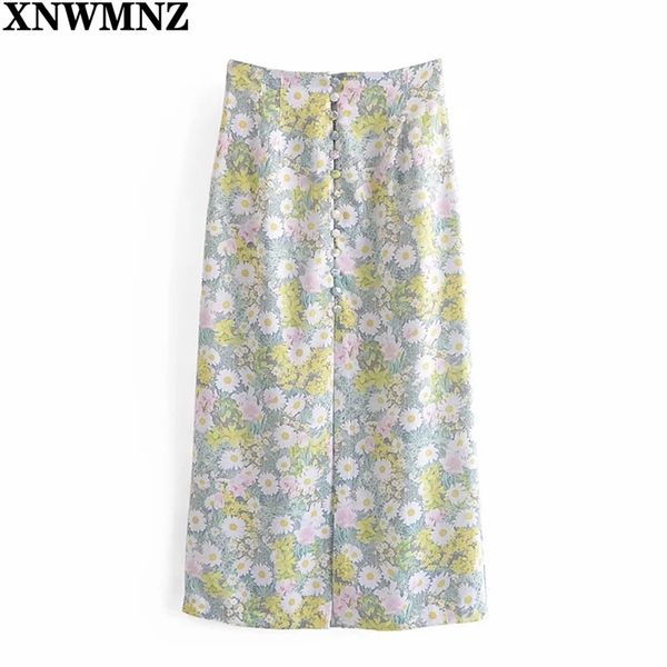 women green floral print summer midi skirt vintage buttons elegant high slit straight beach holiday ladies skirts 210520, Black
women green floral print summer midi skirt vintage buttons elegant high slit straight beach holiday ladies skirts 210520, Black